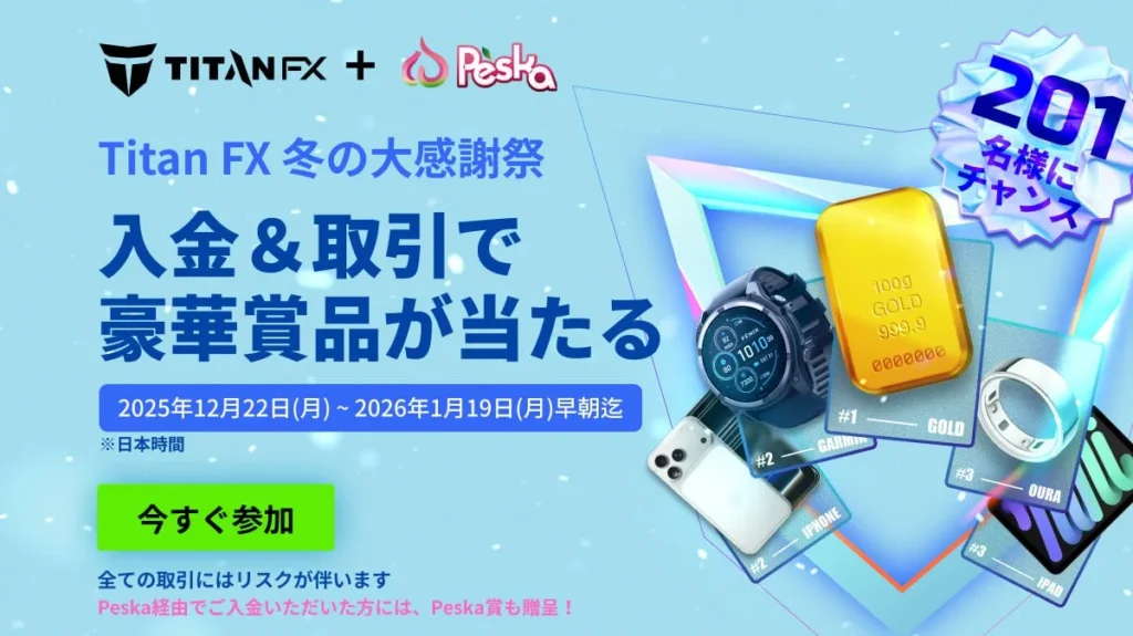 TitanFX冬の大感謝祭とPeska賞